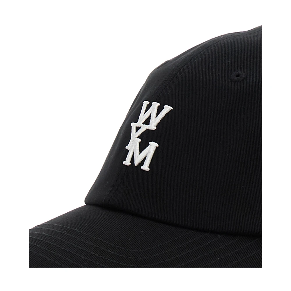 Wooyoungmi Zwarte Logo Baseballpet Katoen Man Black Heren