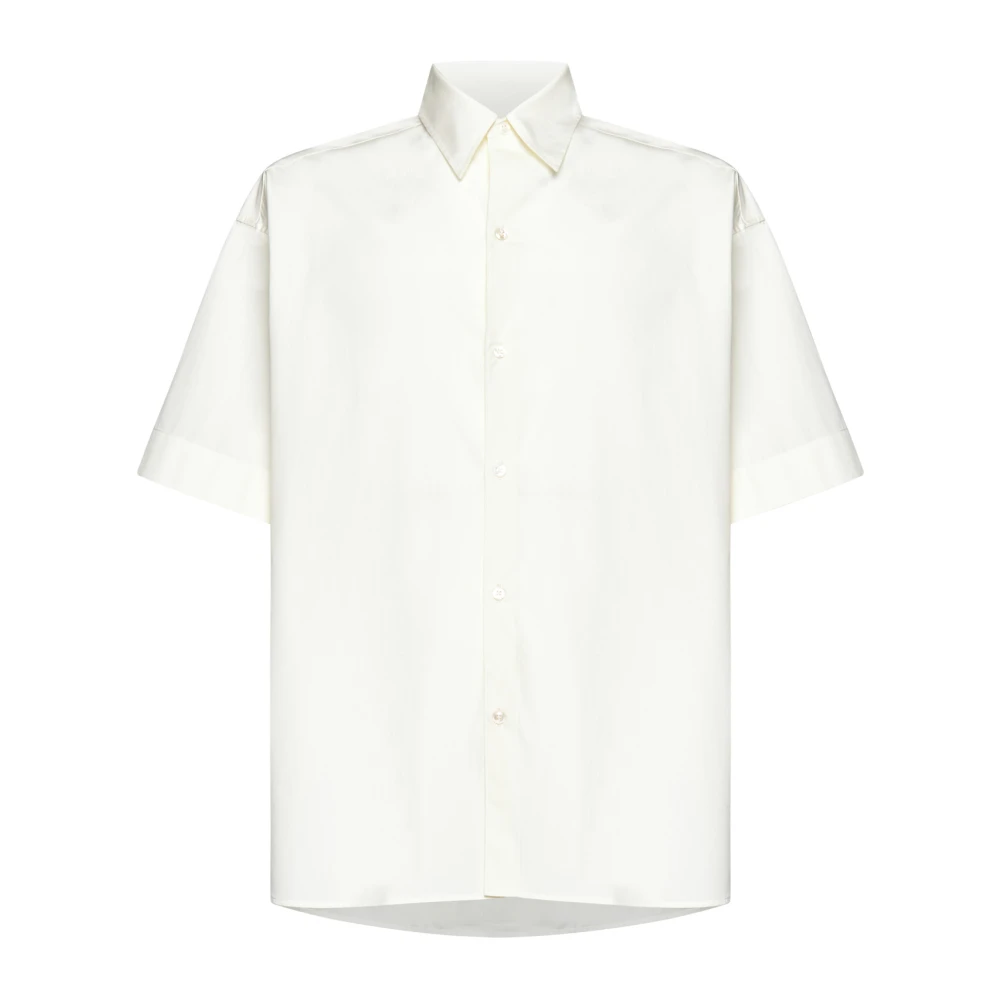 Studio Nicholson Witte Poplin Overhemd met Puntkraag White Heren