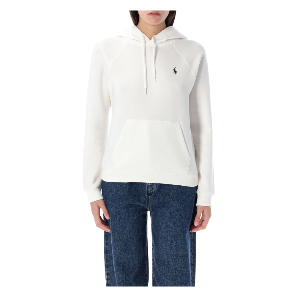 Ralph Lauren Classic Pony Hoodie White Dames