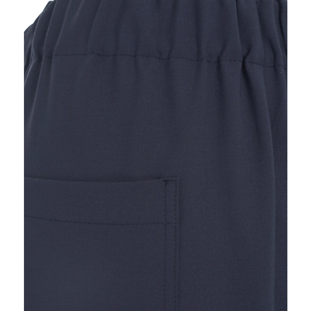 Semicouture Blauwe Wollen Blend Trekkoord Broek Blue Dames