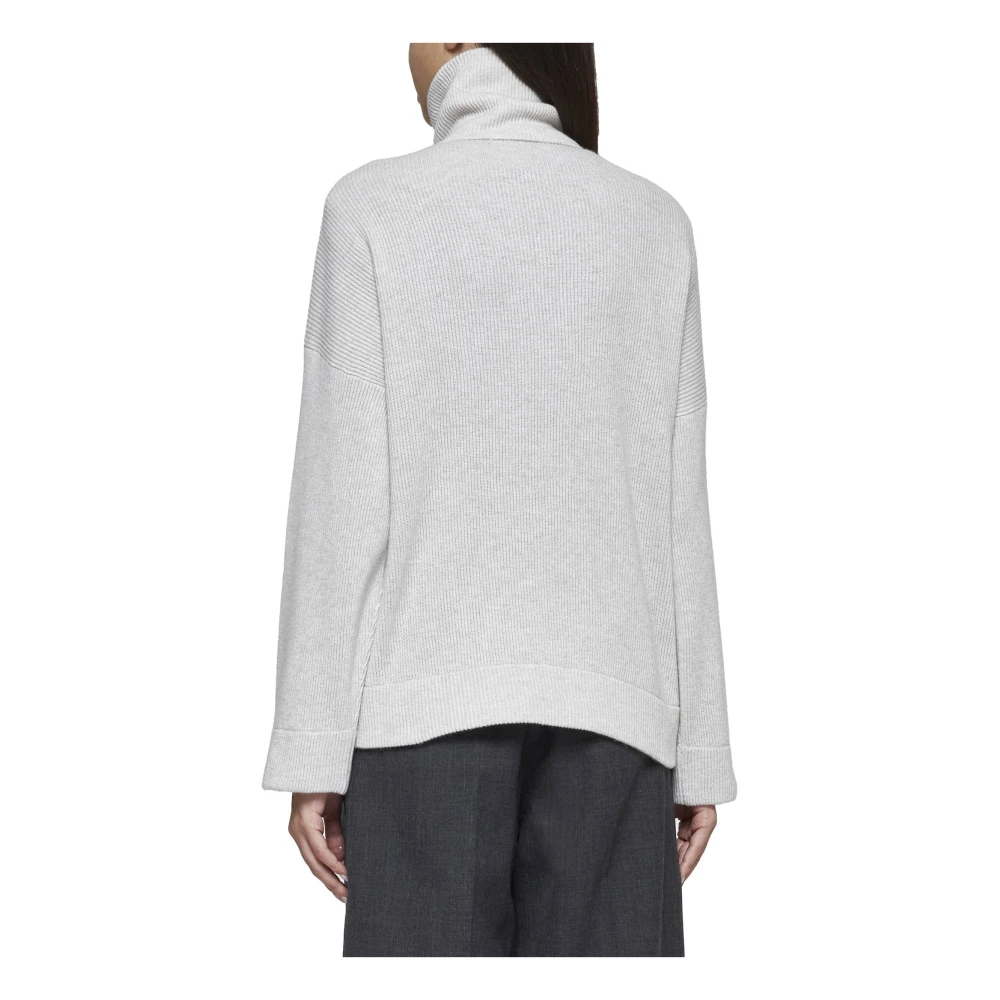 BRUNELLO CUCINELLI Ribgebreide Kasjmiertrui Gray Dames