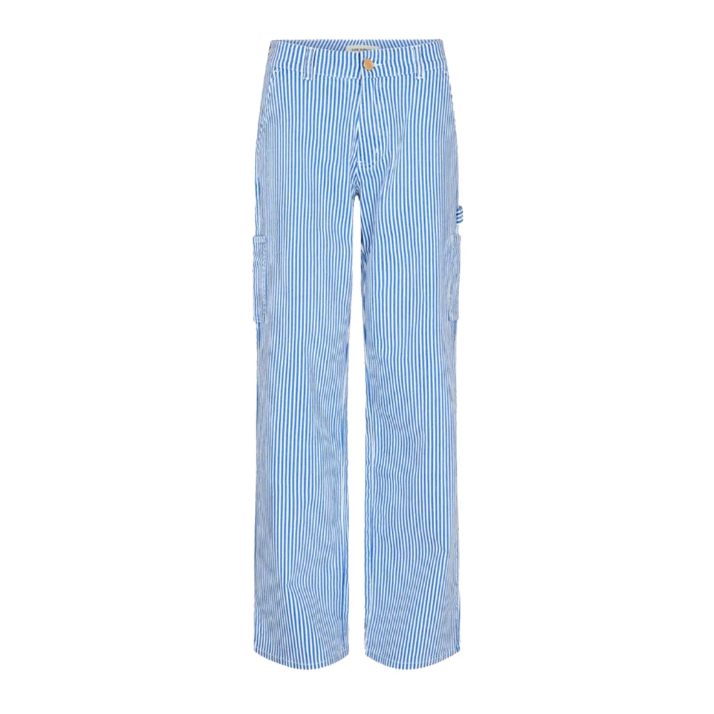 Sofie Schnoor Women's Blue Straight Trousers,, Straight Trousers With Cargo-Inspired Pockets Medium