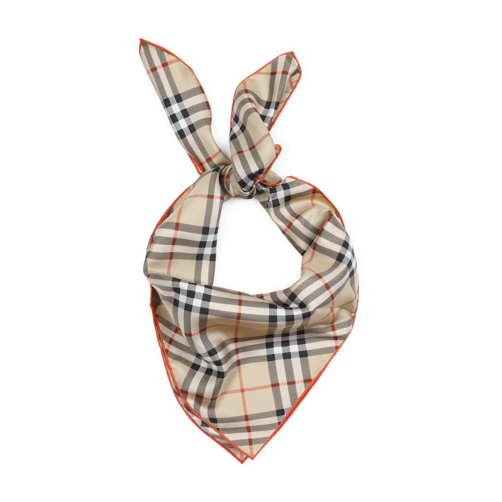 Burberry A2021 Zandkleurige Zijden Sjaal Beige Dames
