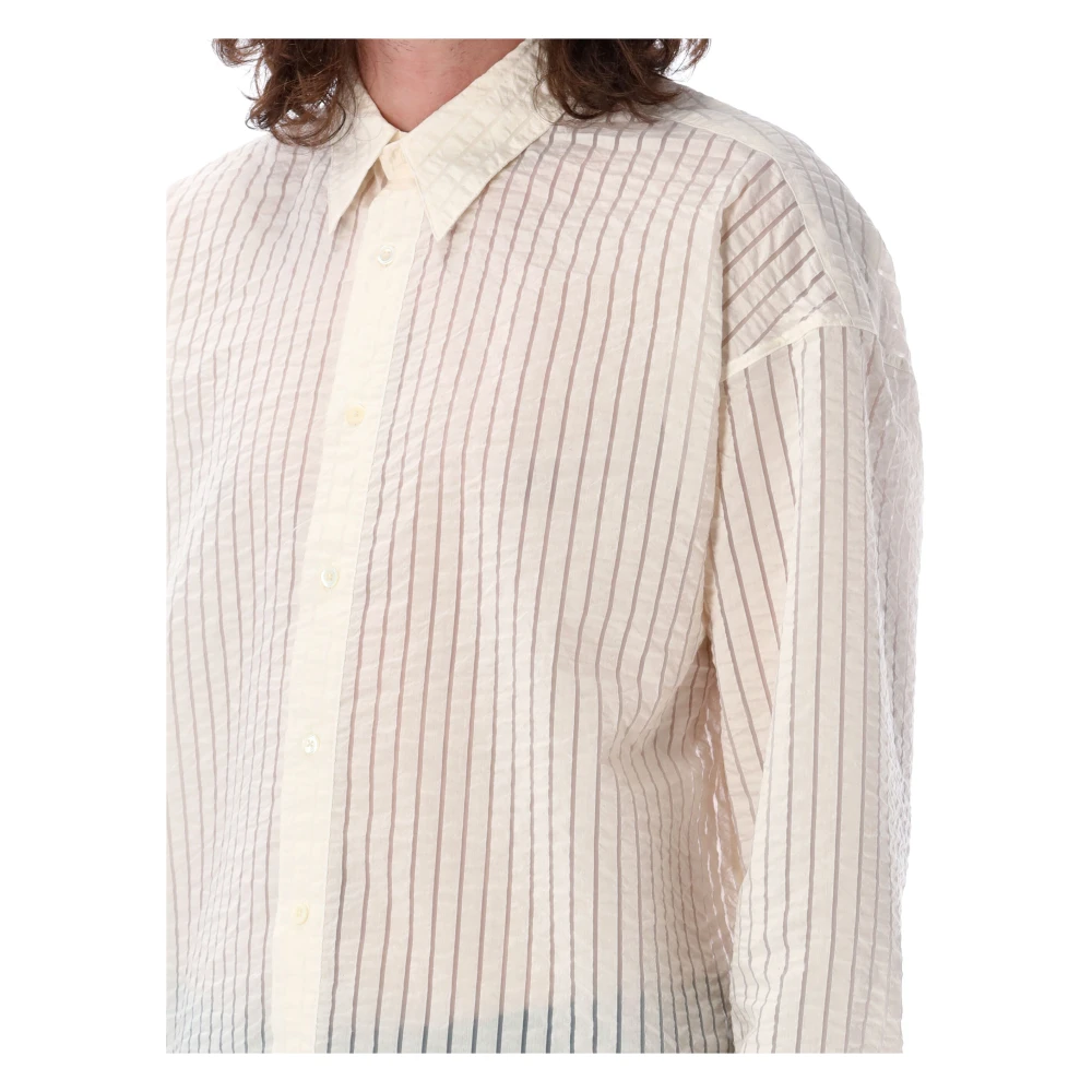 Sunflower Gestreept Poly Shirt Beige Heren