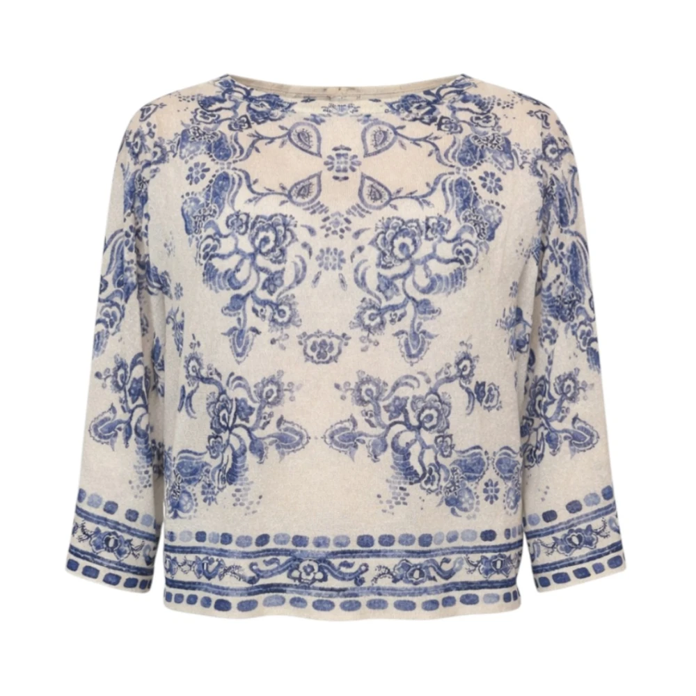 Liu Jo Women's Beige Round-Neck Knitwear, M, Round-Neck Knitwear