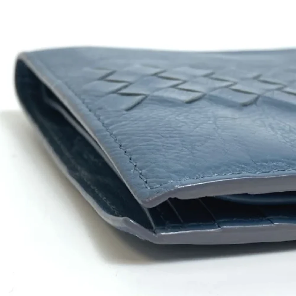 Bottega Veneta Vintage Pre-owned Leather wallets Blue Dames