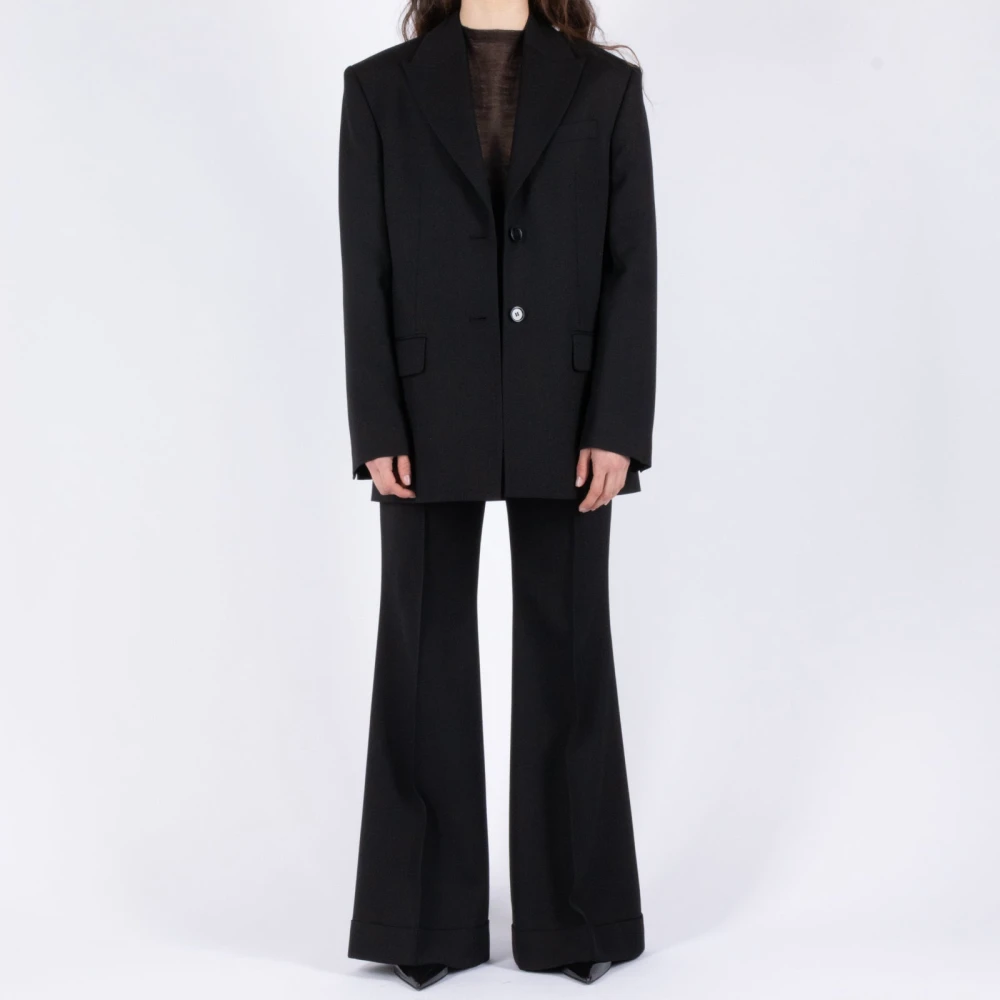 Acne Studios Wijde Broek Langdurig Zwart Black Dames