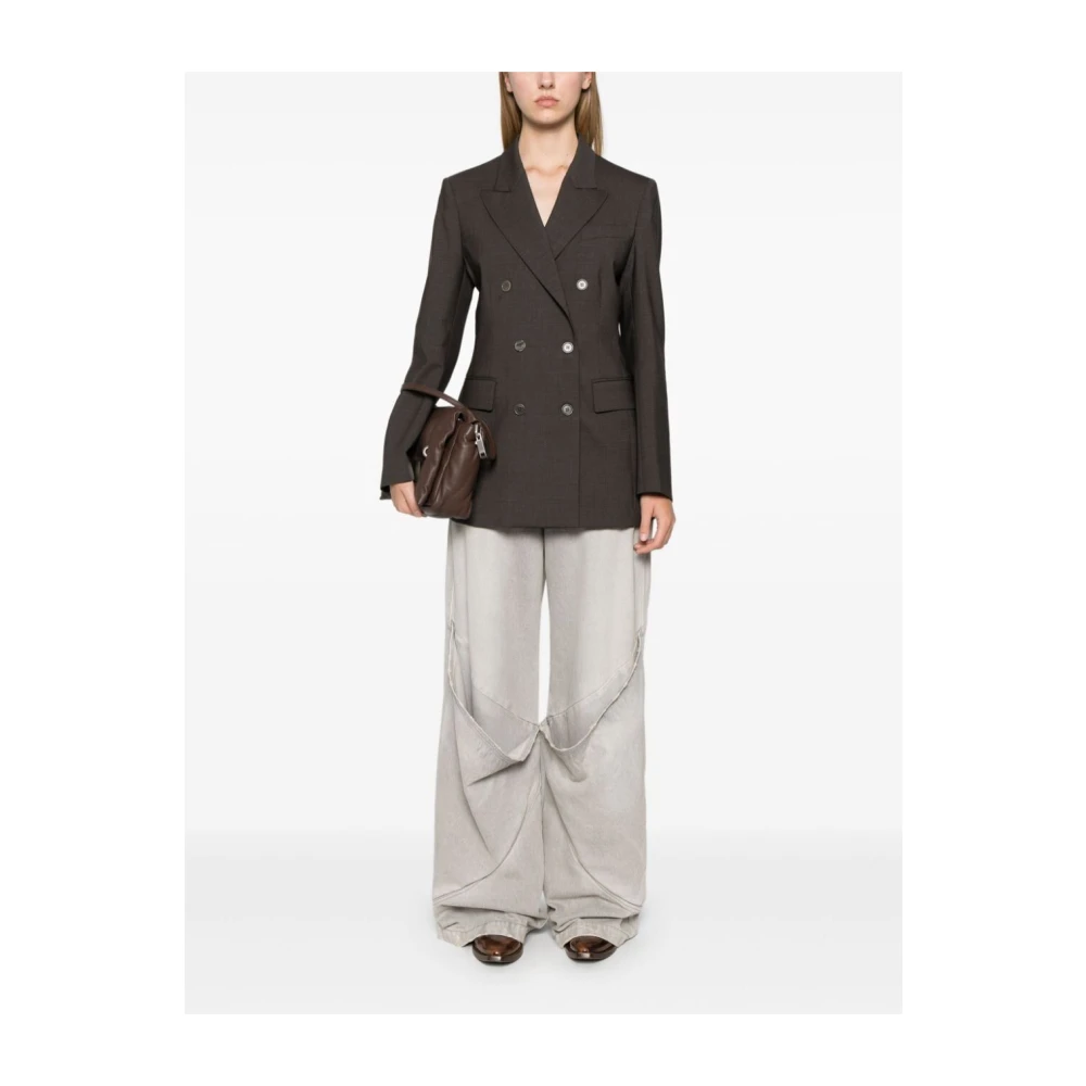 P.a.r.o.s.h. Dubbelborst Donkergrijs Jas Brown Dames