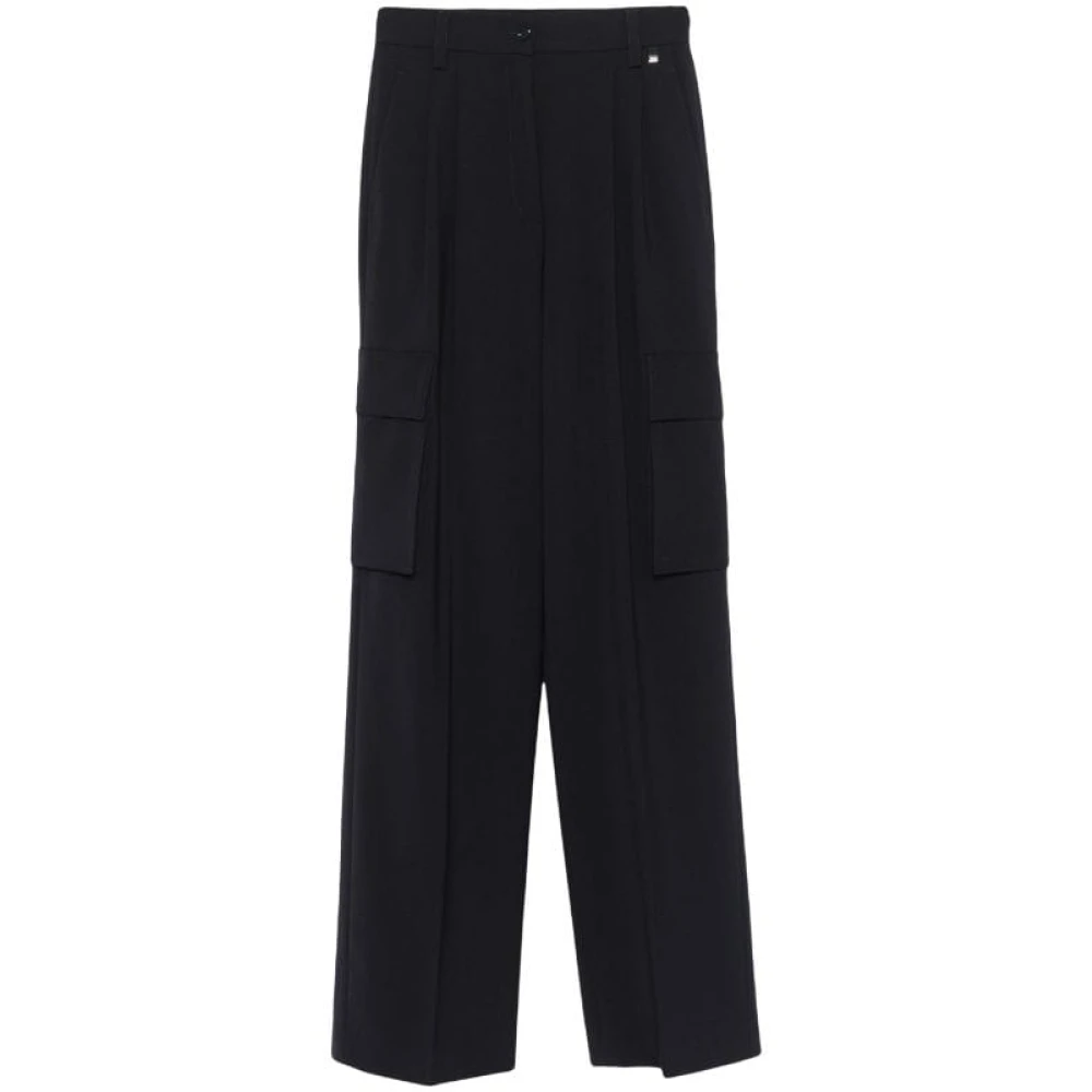 Herno Marine Cargo Rechte Pijp Broek Blue Dames