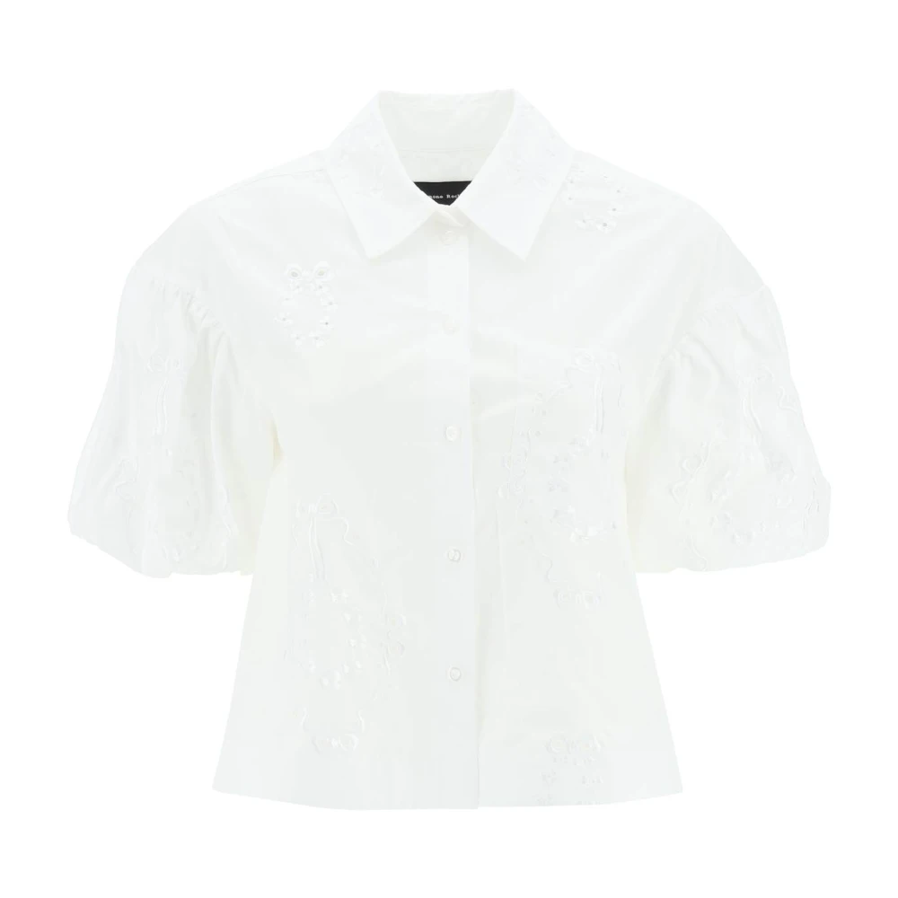 Simone Rocha Geknipte blouse met geborduurde afwerking White Dames