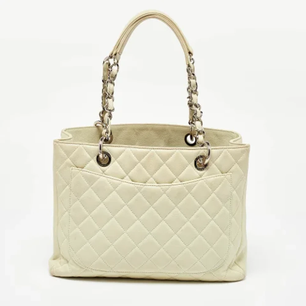 Chanel Vintage Pre-owned Leather totes Beige Dames