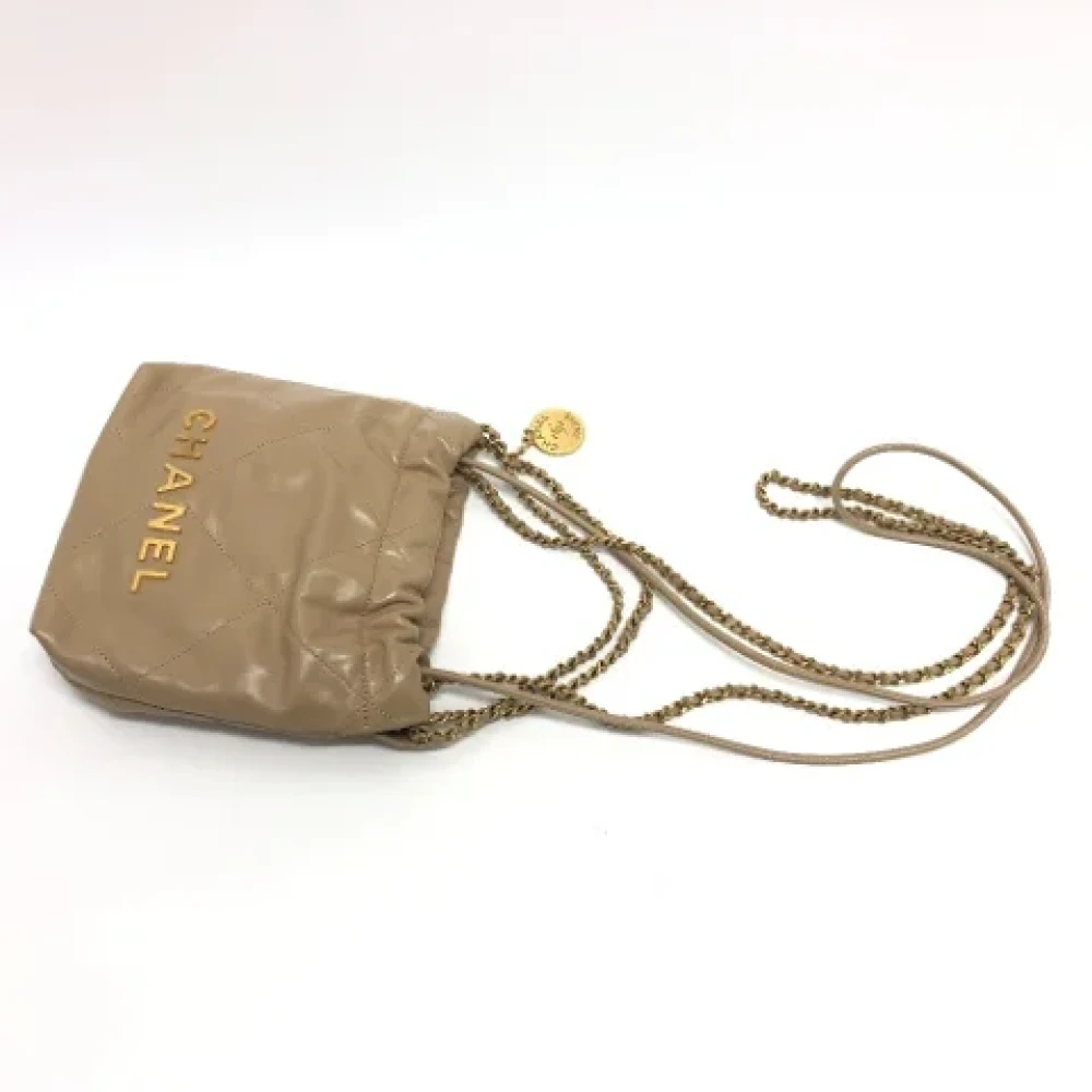 Chanel Vintage Pre-owned Leather handbags Beige Dames