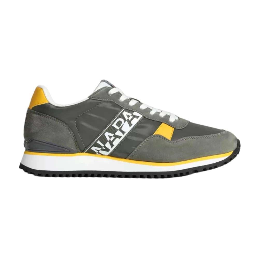Napapijri Men's Gray Blue Dark Leather Suede Trainers - Sneakers - 7 Uk - Shoes