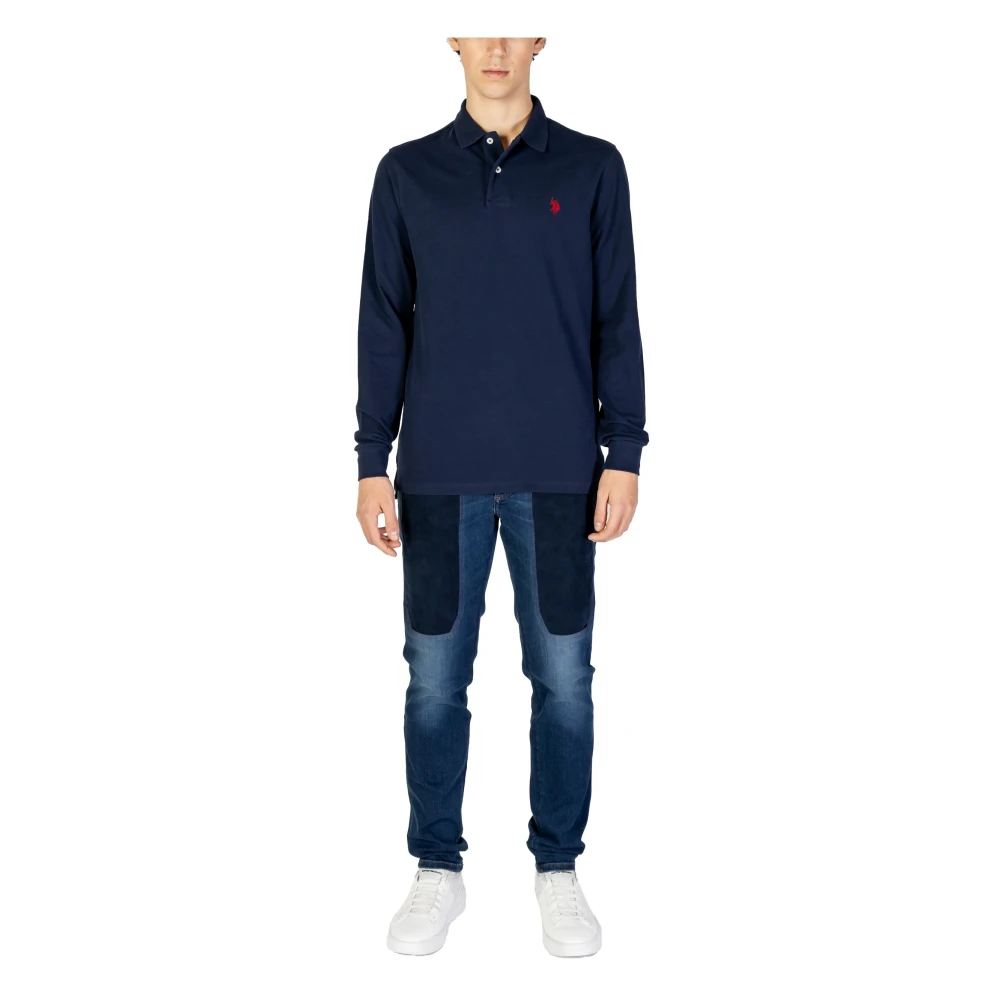 U.s. Polo Assn. Blauw Poloshirt met Lange Mouwen Blue Heren