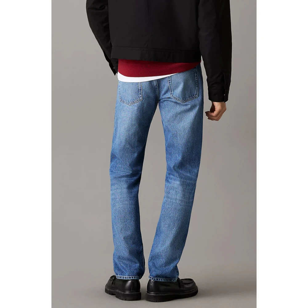 Calvin Klein Jeans Stonewash Straight Leg Denim Jeans Blue Heren