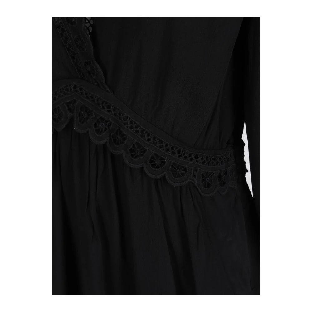Isabel Marant Étoile Guipure Kant Mini Jurk met V-hals Black Dames