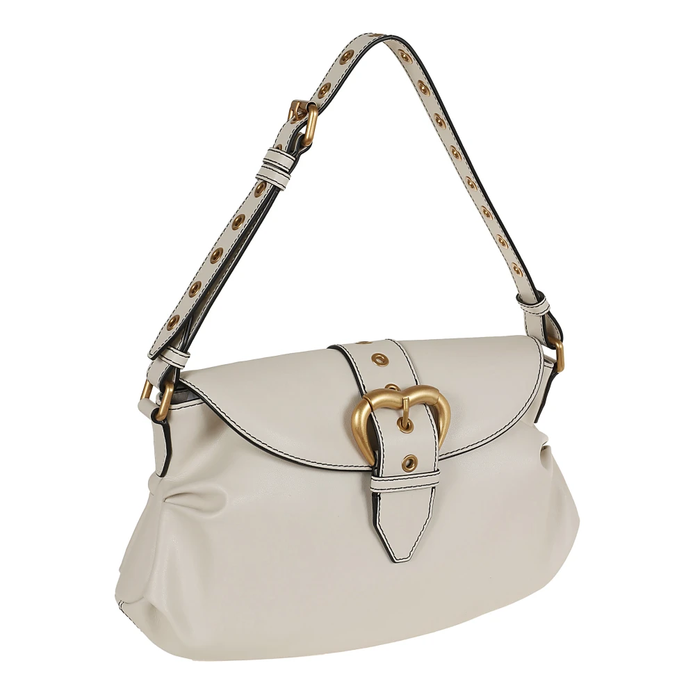 pinko Witte Schoudertas met Hartdetail White Dames