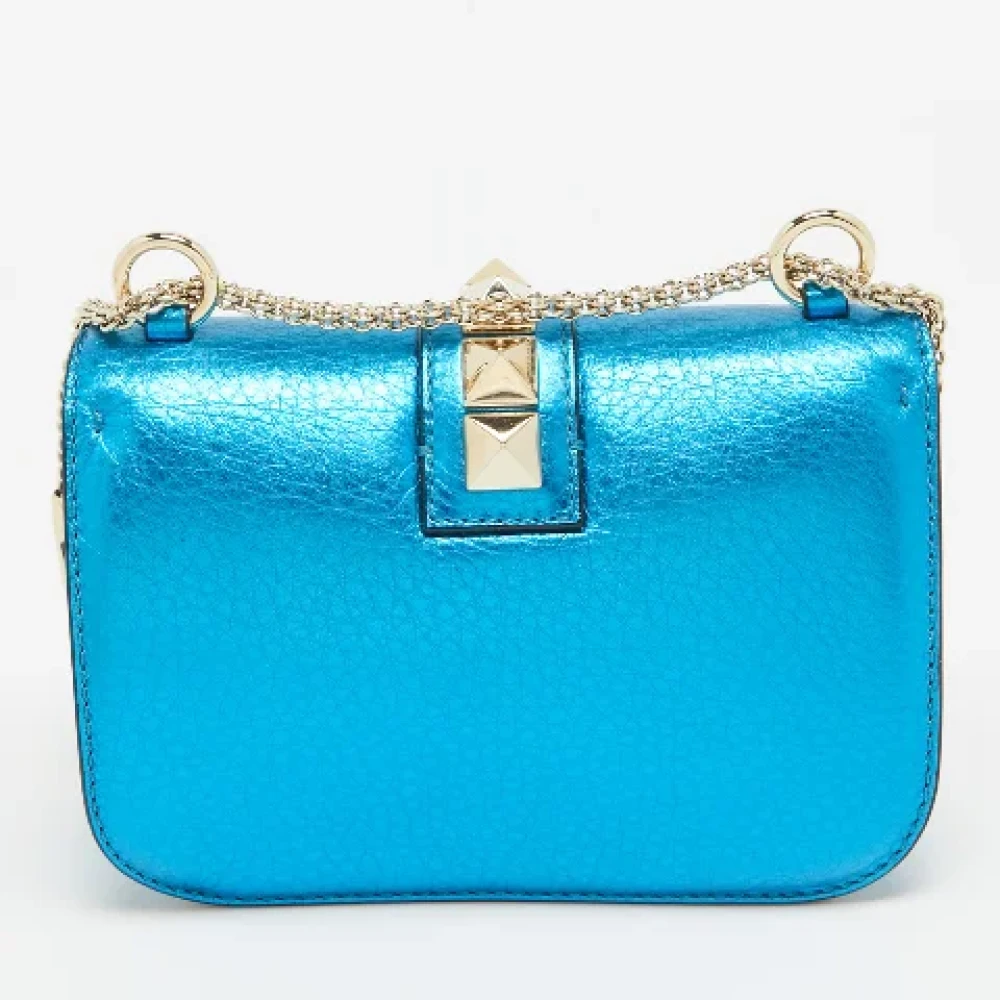Valentino Vintage Pre-owned Leather crossbody-bags Blue Dames