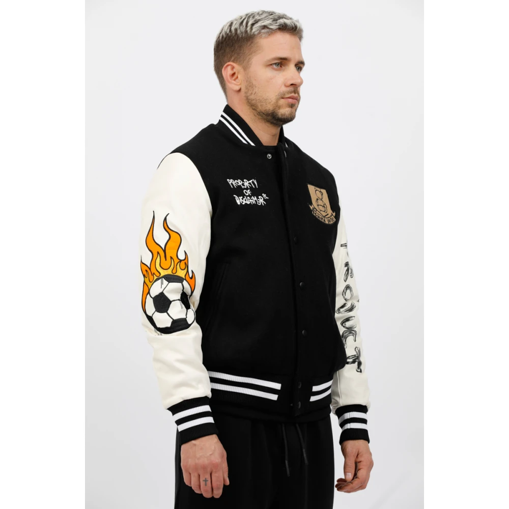 Disclaimer Bomberjack met Patches en Borduursels Black Heren