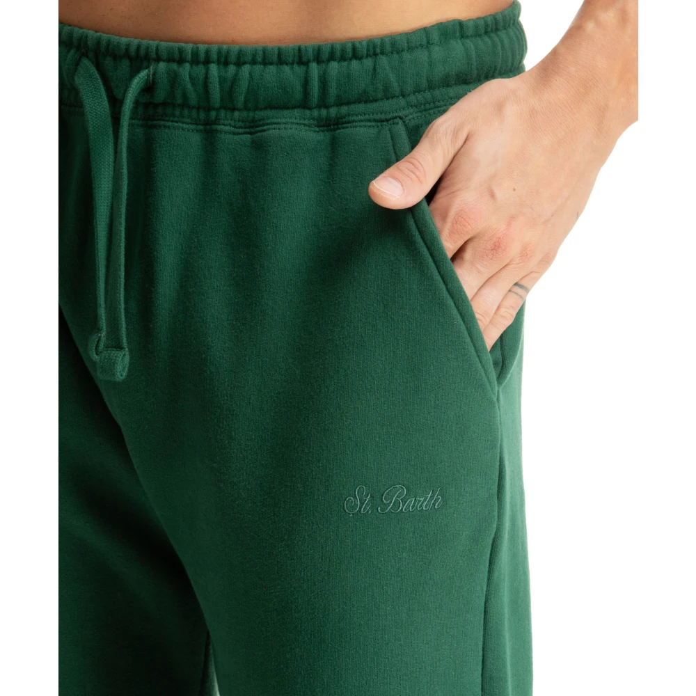 MC2 Saint Barth Elastische taille joggers met logodetail Green Heren