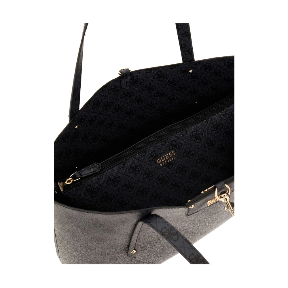 Guess Elegante zwarte handtas met gouden details Black Dames