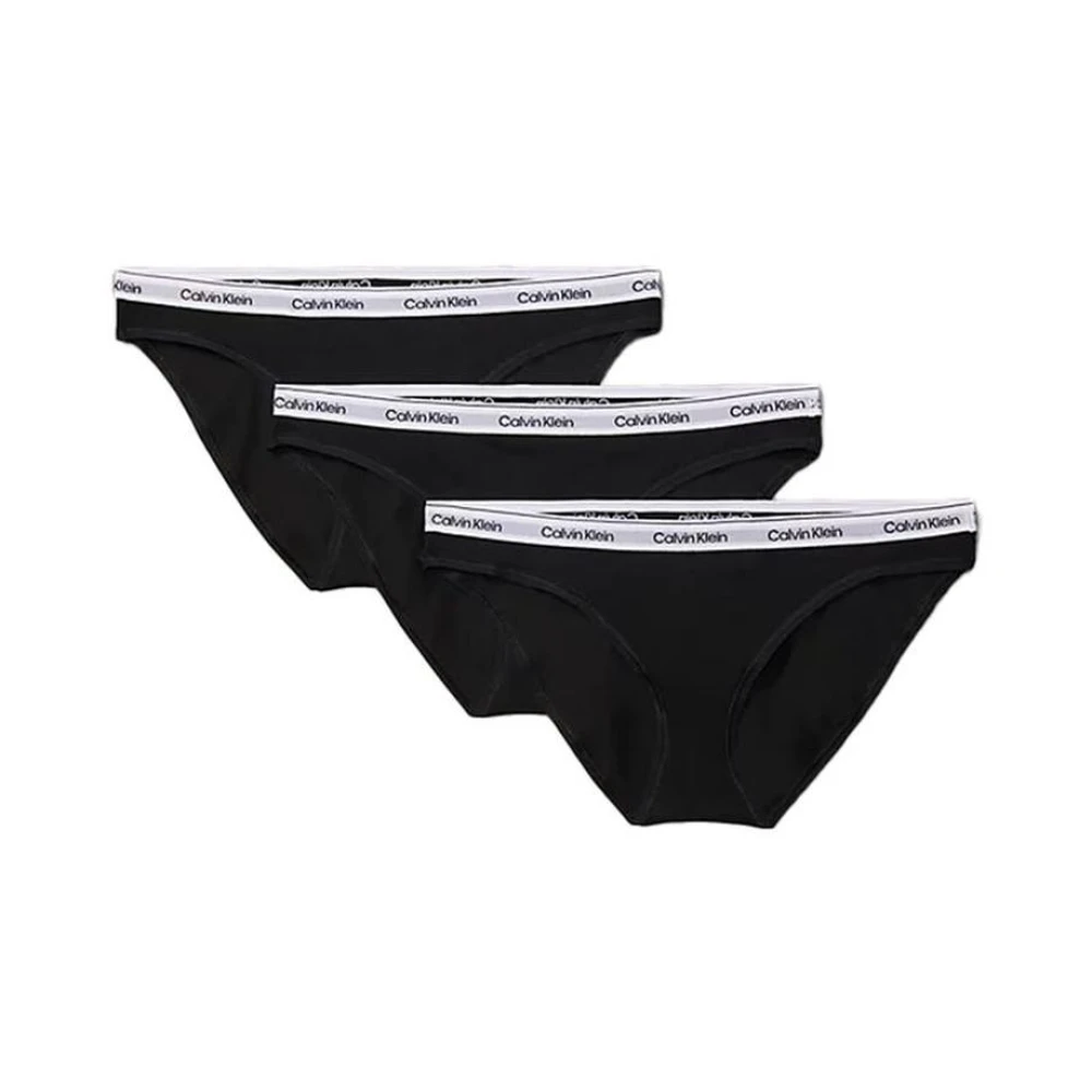 Calvin Klein Zwarte Katoenen Bikini Ondergoed 3Pack Black Dames