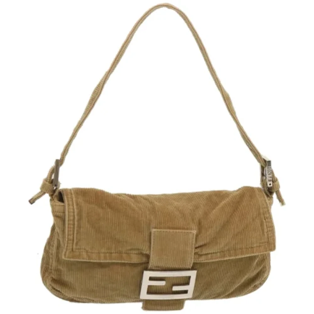 Fendi Vintage Pre-owned Velvet shoulder-bags Brown Dames