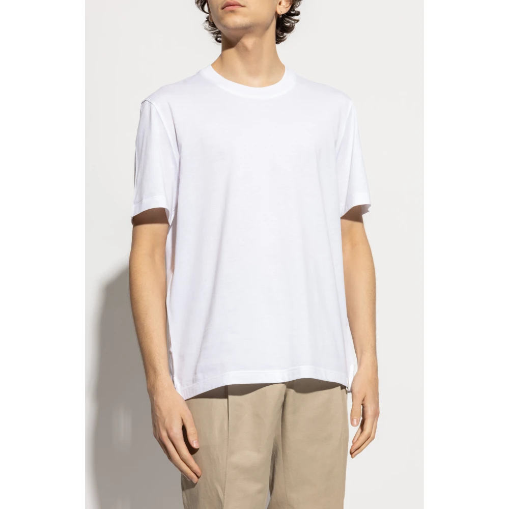 Brioni Katoenen T-shirt met ronde hals White Heren