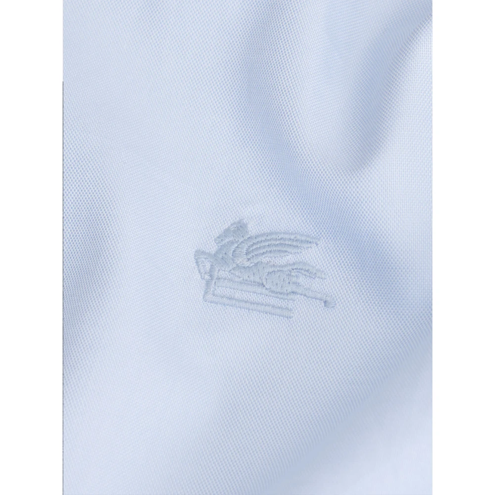 ETRO Roma Logo BD Shirt Blue Heren
