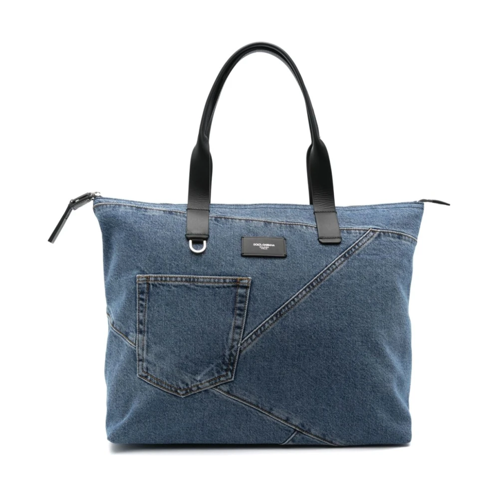 Dolce & Gabbana Zwarte Shopper Tas voor Mannen Blue Heren
