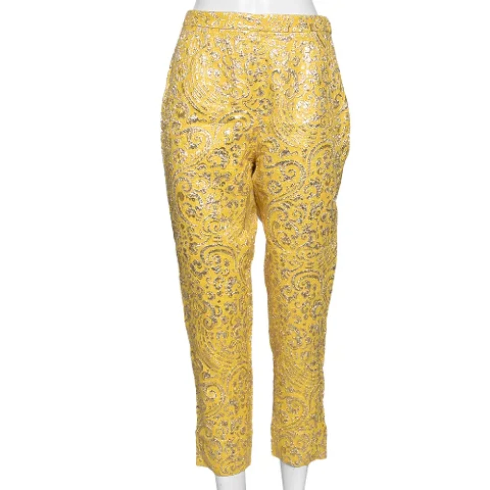 Dolce & Gabbana Pre-owned Silk bottoms Yellow Dames