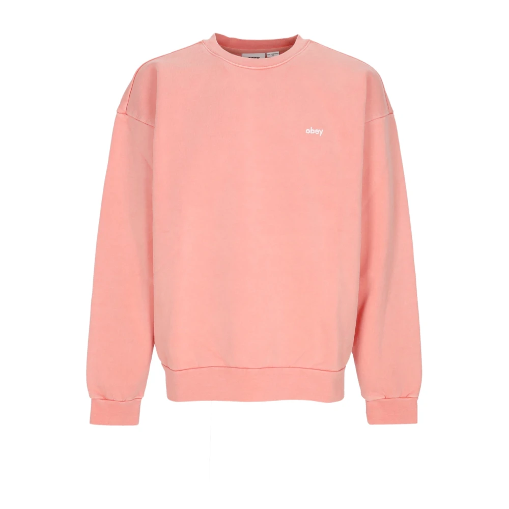 Obey Men's Pink Sweatshirts, L, Shell Lightweight Crew Neck Sweatshirt