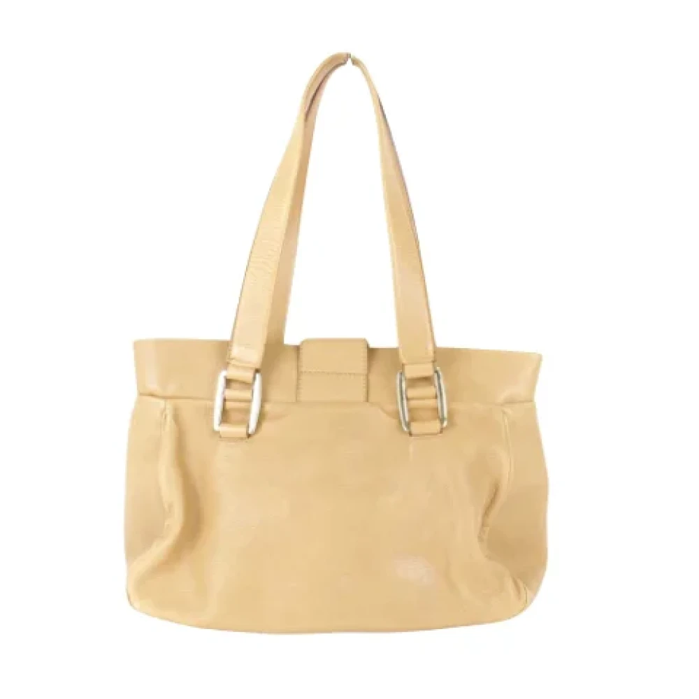 Celine Vintage Pre-owned Leather shoulder-bags Beige Dames