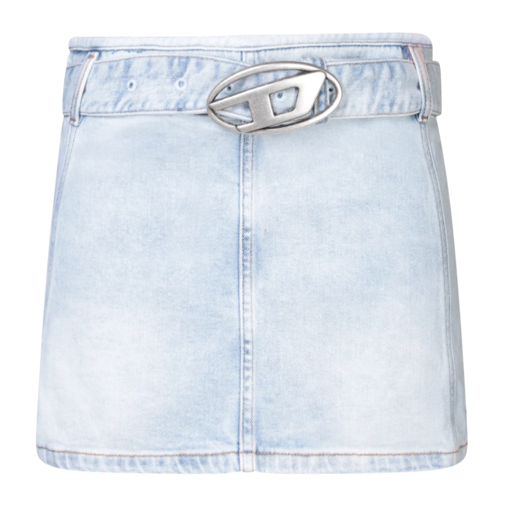 Diesel Denim mini skirt with logo belt Blue Dames