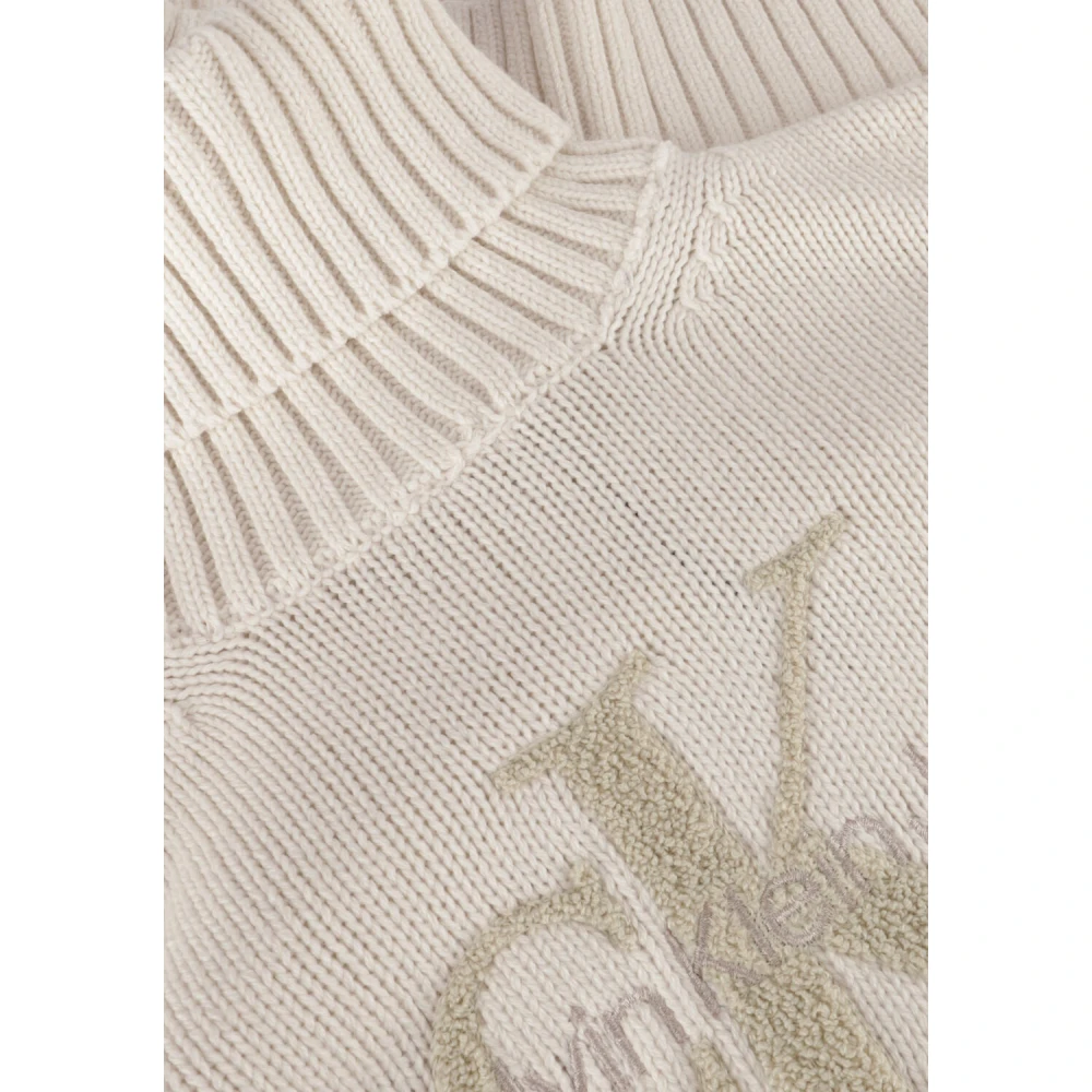 Calvin Klein Chenille Monologo Sweater White Dames