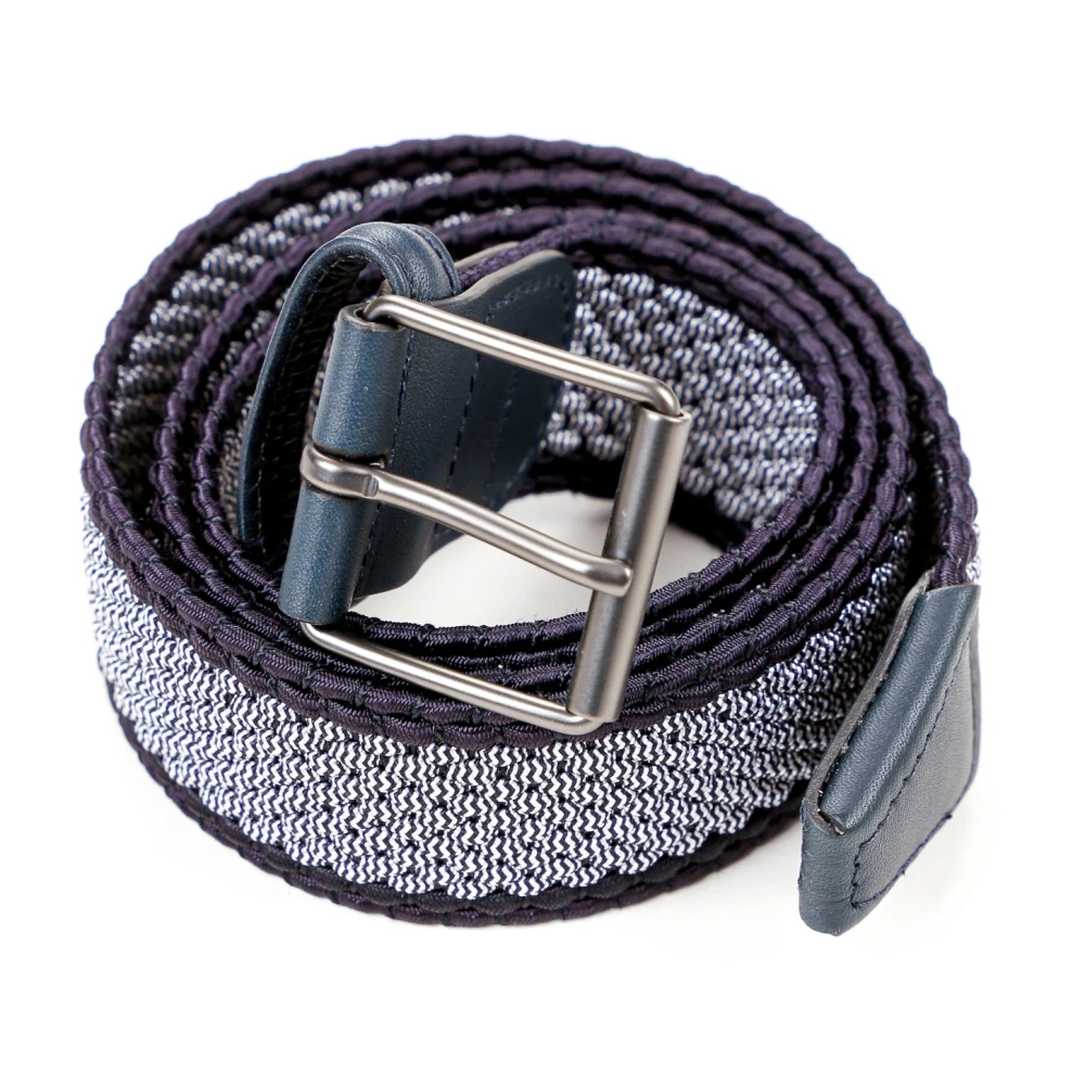 Anderson's Rekbare Leren Riem met Pin Gesp Blue Heren