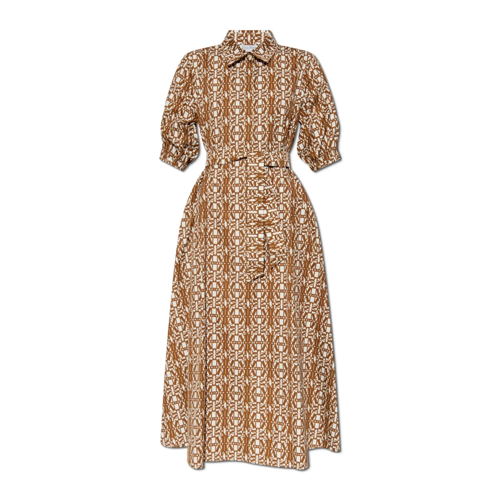 Max Mara Jurk met 'Luxigi' monogram Brown Dames