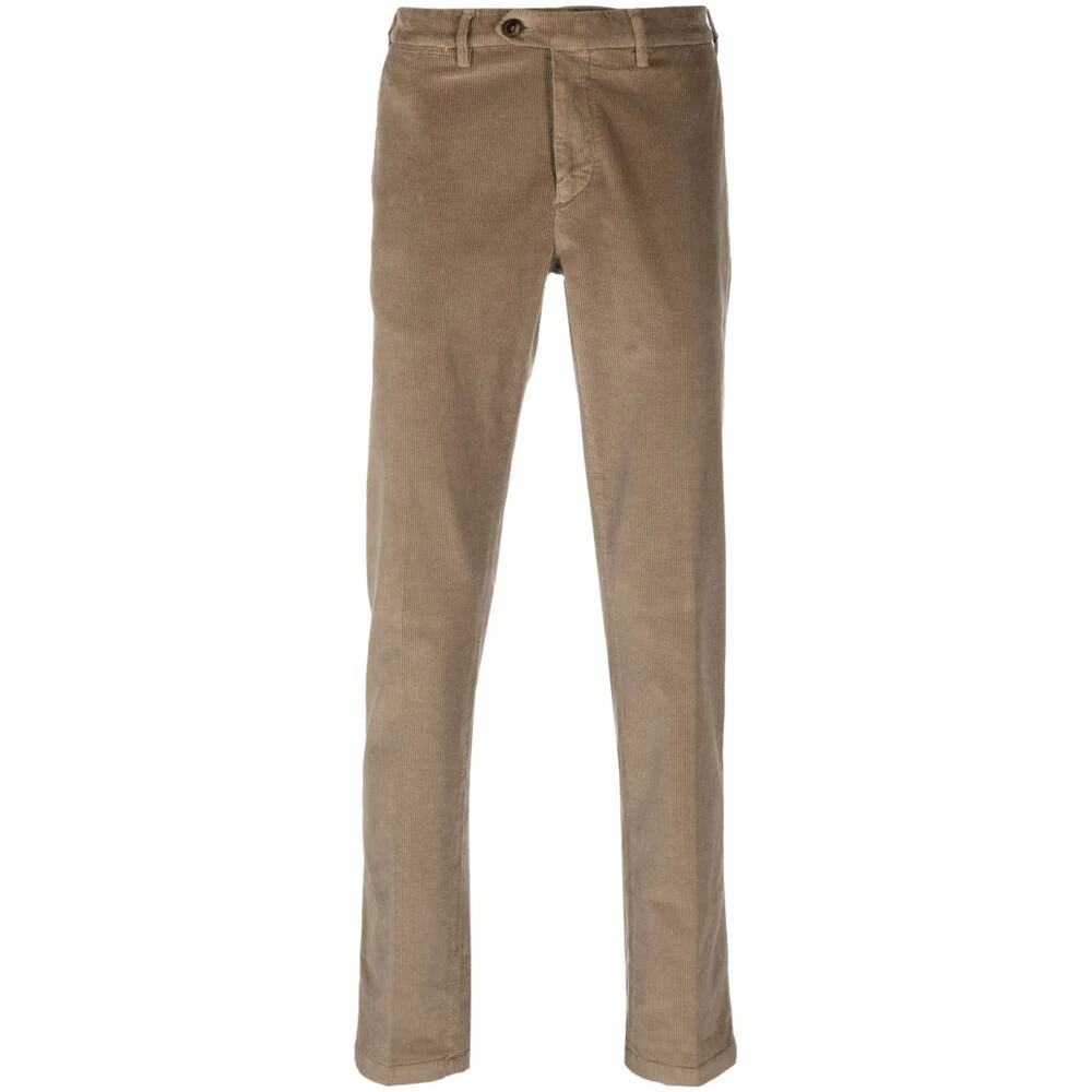 Canali Corduroy Straight Leg Broek Brown Heren