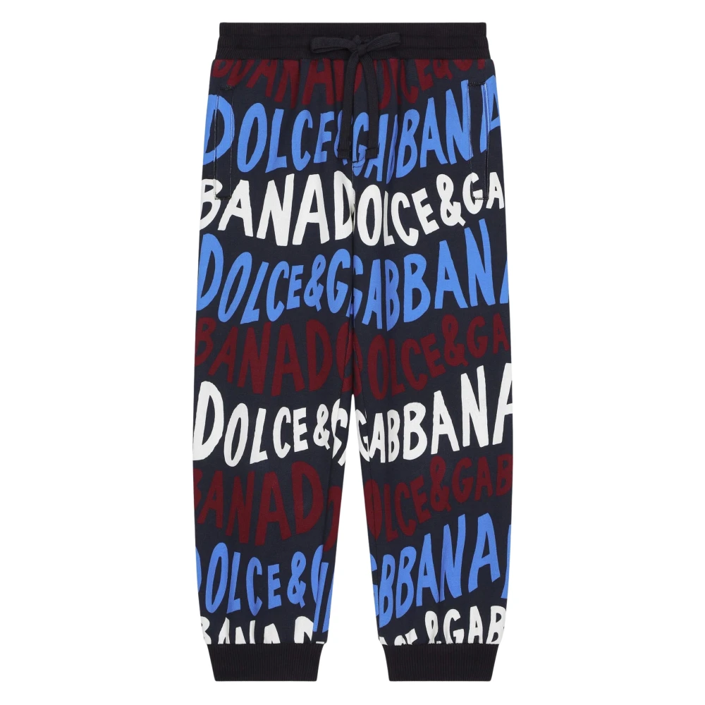 Dolce & Gabbana Boys Multicolor Sweatpants, 2 Y, Logo Joggers In Multicolour