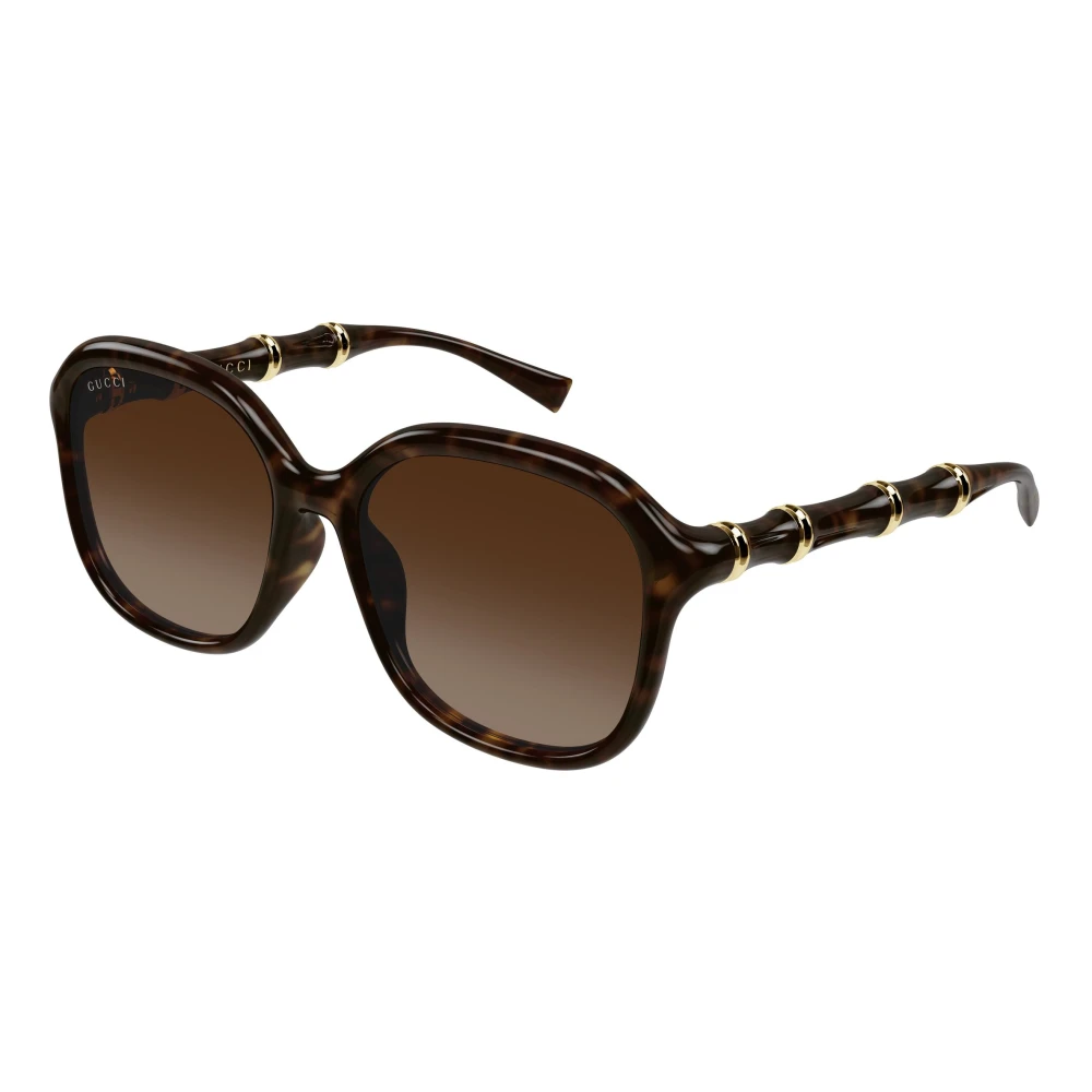 Gucci Women's Brown Bamboo Geometric-Frame Sunglasses - Sunglasses - 55 Mm - Accessories