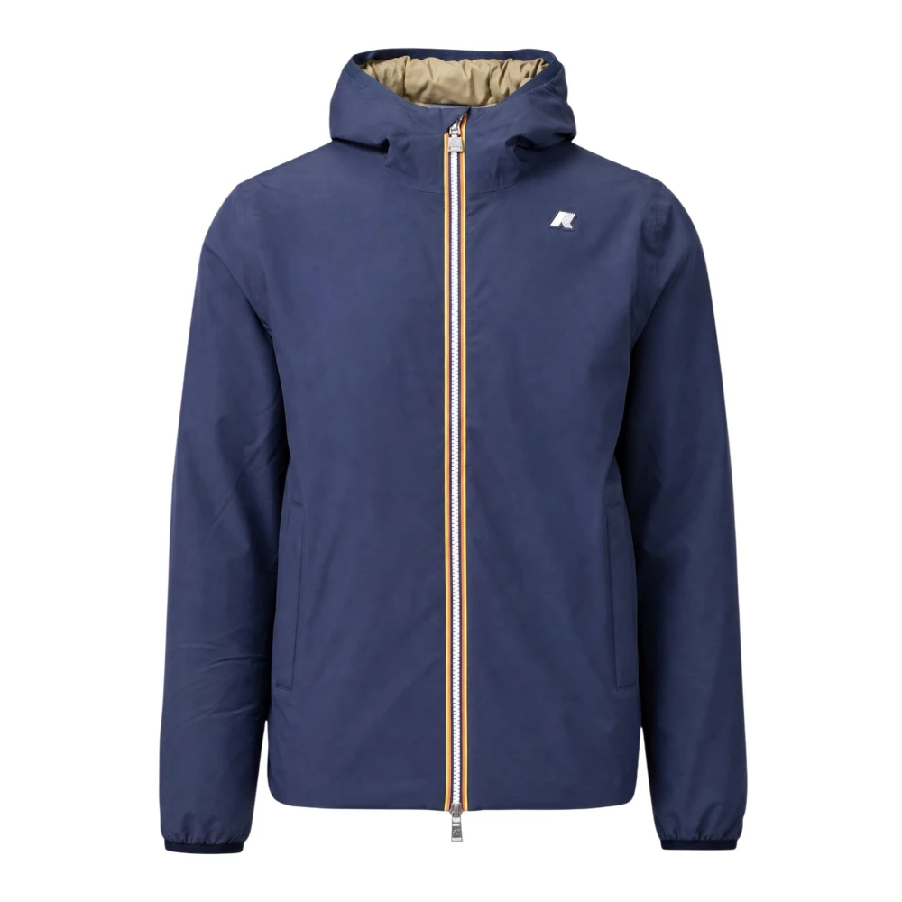 K-Way Jack St Warm Short Reversible Parka Men's Navy Blue/Green Medium - La Redoute - Image 4