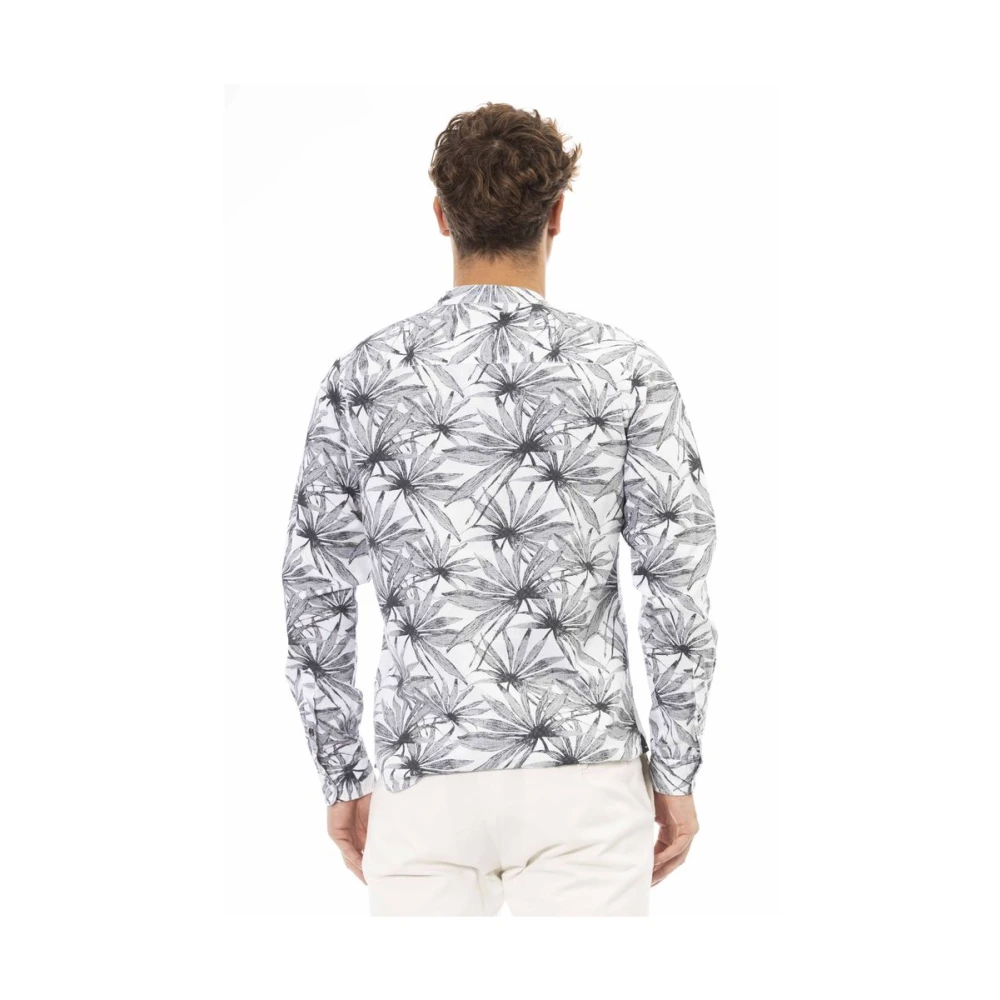 Baldinini Elegant Grijs Overhemd met Mandarijnkraag Gray Heren
