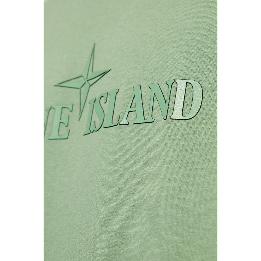 Stone Island T-shirt met logo Green Heren