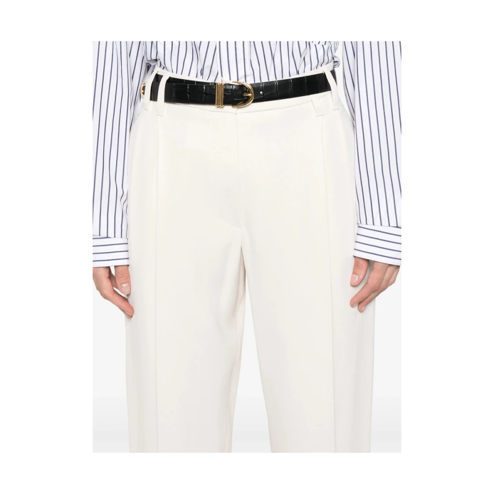 BRUNELLO CUCINELLI Beige Broek met Verborgen Sluiting Beige Dames