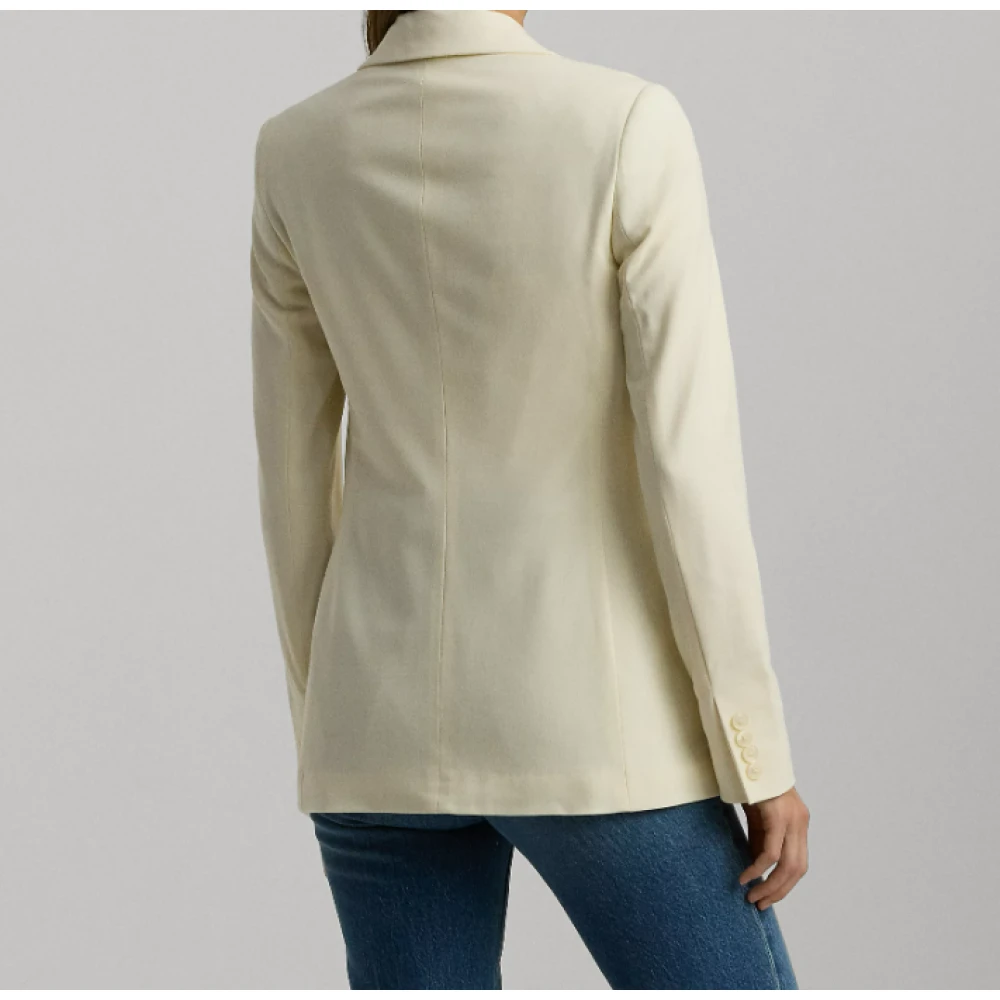 Ralph Lauren Stretch Wool Crêpe Blazer Beige Dames