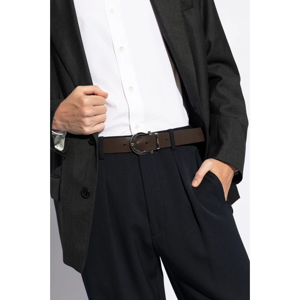 Salvatore Ferragamo Omkeerbare riem Black Heren