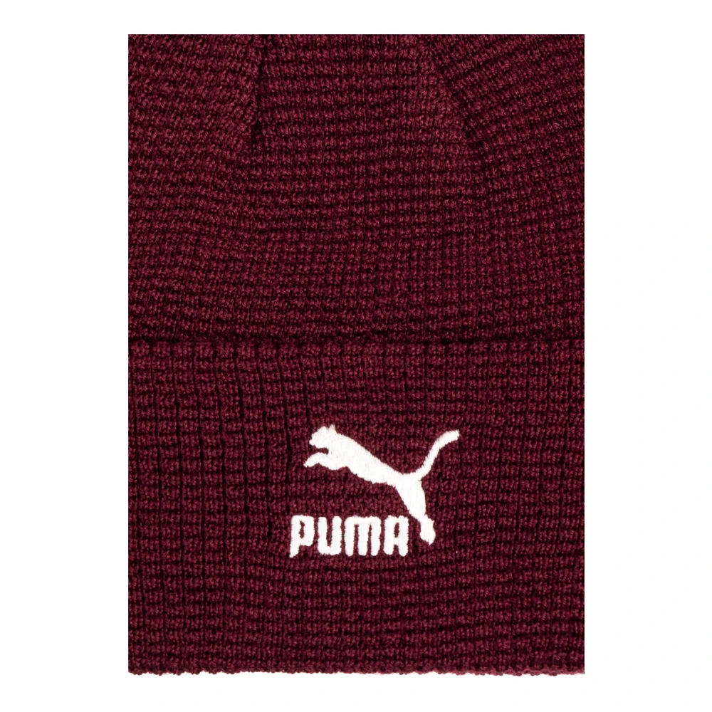 Puma Maroon Patch Logo Beanie Red Heren