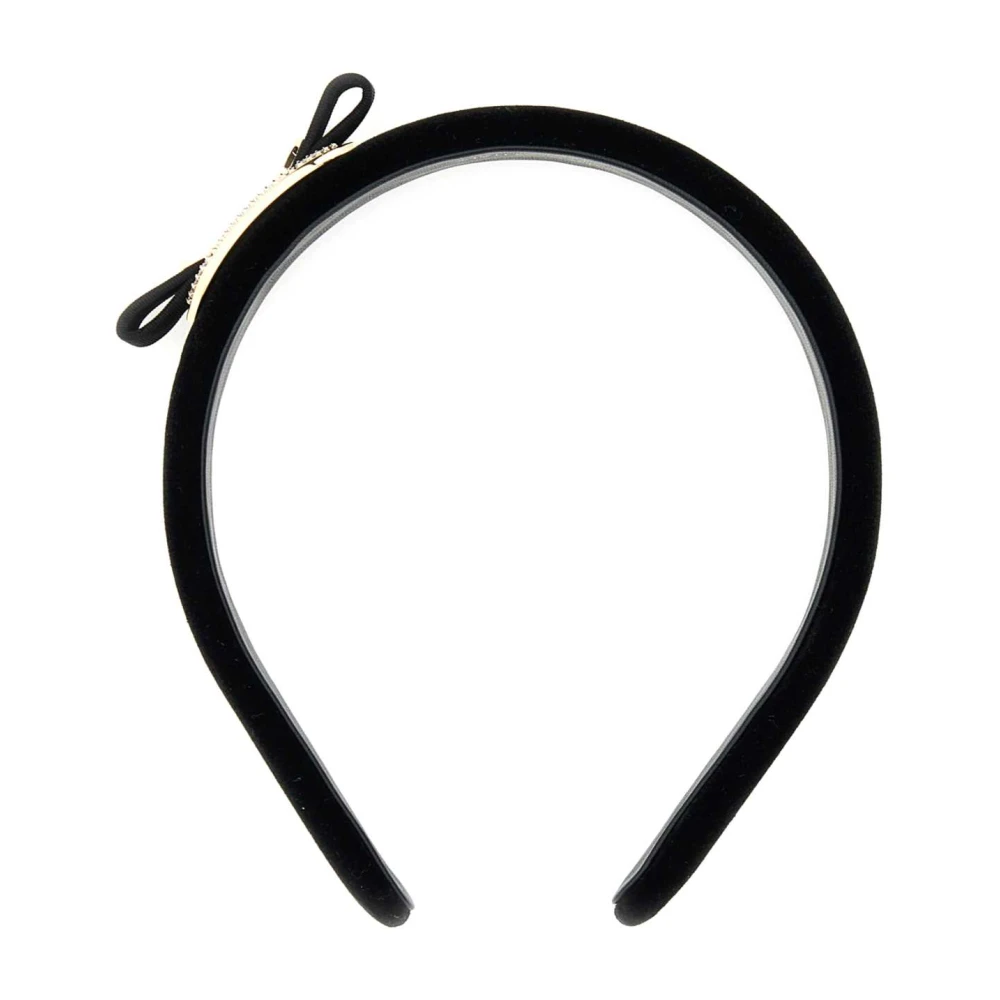 Salvatore Ferragamo Fluwelen Haarband in Zwart Black Dames