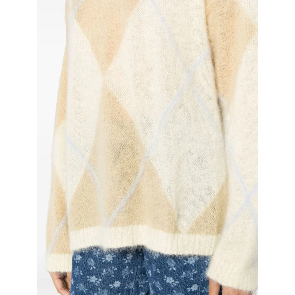 Ganni Multikleur Mohair O Neck Sweater Multicolor Dames