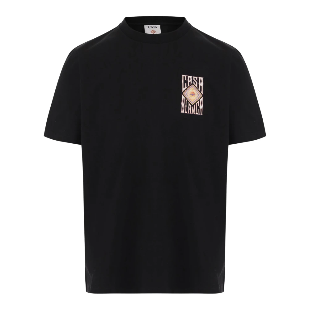 Casablanca , T-Shirts, Male, Black, Xl, Printed Cotton T-Shirt